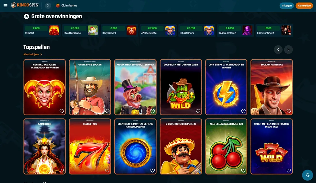 RingoSpin Casino Startpagina